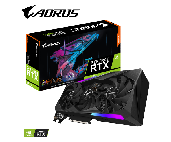 כרטיס מסך Gigabyte AORUS GeForce RTX 3070 MASTER GV-N3070AORUS M-8GD