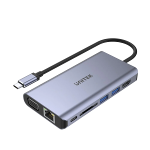 תחנת עגינה Unitek uHUB O8+ 8-in-1 USB3.1 Type-C Hub with Power Delivery 100W D1019A